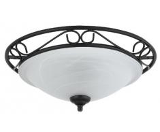 Plafonnier Style Art Nouveau Luminaire Intérieur Noir Mat / Verre Albâtre 1/3/707