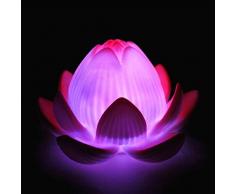 OSALADI Eau Flottante Lotus Lumière De Bougie Coloré LED Lotus Lanterne Lis Fleur Piscine Lumière De Nuit Flottante Pour Patio Pond Piscine Décor À La Maison