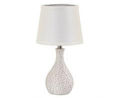 AILI Lampes de Table Lampes de Chevet Lampe de Table en céramique Blanche, Abat-Jour Circulaire en Tissu LED Salon Chambre Dot Lampes Luminaire intérieur