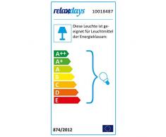 Relaxdays Applique éclairage Mural style rétro Vintage luminaire Shabby Chic Optique Laiton aux Tons Pastels abat-jour en verre