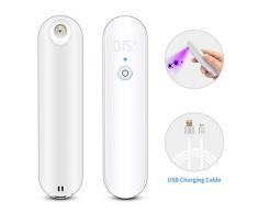 Dkinghome Lampe Stérilisateur UV, Lampe Germicide Ultraviolette Portable avec Chargement USB, Lumière Désinfectante Multifonction pour Tous Les Smartphones, Bijoux,Montres, Lunettes, Clés (Blanc)