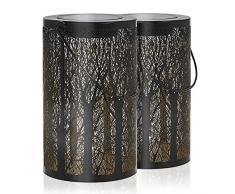 Gadgy 2 jeux de lanterne solaire exterieur | pour les décorations de jardin | eclairage jardin décorative avec reflet darbre | Ornements suspendus, de table ou de sol étanches