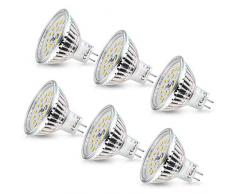 Ampoule LED MR16 Wowatt Ampoule GU5.3 12V Blanc Chaud 2800K 6W Equivalent à 40W 35W Ampoule Halogène AC/DC 12V Spot LED MR16 480LM Lumineux 120° Angle Faisceaux Ø50x45mm Non Dimmable Lot de 6