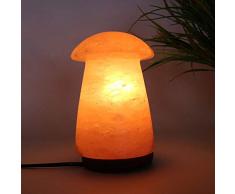 IMEFF Lampe Sel Lhimalaya, Lampe pour Purificateur dair Nocturne Lumière Dimmable Cristal avec Une Base en Bois pour Bureau Détude De Chambre à Coucher, Lampe en Forme De Champignon,Mushroom