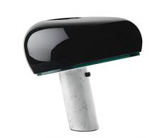 YIKUI Lampe de Table Chambre Chevet Décoration Lumières Champignons, Bureau Moderne Lampes en marbre Lampe Pied pour Salon, Salle à Manger,Noir,L