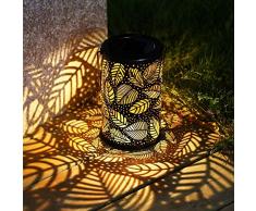 LED Lanterne Solaire, JIAYIDA Lampe Suspendue Extérieure Lumière Accrochant Éclairage Décorative Vintage en Métal Étanche IP65 de la Silhouette Marocaine pour Jardin Patio Pelouse Couloir Allée