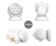 HONWELL Projecteur à LED avec détecteur de mouvement extérieur intérieur sans fil étanche à leau batterie extérieure projecteur lumière murale lumière de sécurité pour jardin porte ouverture couloir