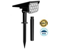 T-SUN Projecteur Solaire Extérieur - Lampes Solaires Etanche IP65 Projecteur Solaire Réglable avec Panneau Solaire 150° Eclairage Extérieur Solaire pour Jardin Patio Garage Pelouse Paysage