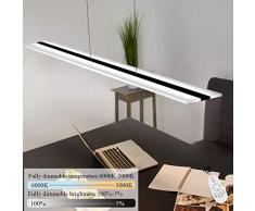 ZMH LED lampe à suspension dimmable lampe de bureau avec télécommande 32W hauteur réglable lampe à suspension lampe de table à manger lampe de salon en acrylique