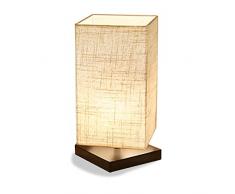 ZEEFO Lampe de Table, Lampe de Bureau, de Chevet, Bois Massif et Lumière à Abat-jour pour la Chambre à Coucher, Salon, Café, Bureau, pour Chambre de Bébé (Carré)