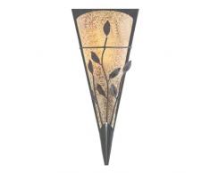 Searchlight 3837 Feuille Bronze rustique Applique murale en métal avec Ambre et en verre dépoli
