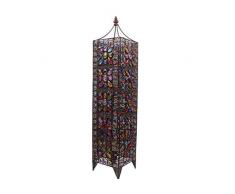H.yina Grand lampadaire marocain en Fer à la Mode élégant avec Bijou de lumière au Sol avec Perles de Verre organiques colorées E14 * 2,99x21cm