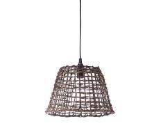 Luminaire Delhi, suspension rotin, 60 W, marron, ø29 x H25 cm