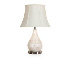 AILI Lampes de Table Lampes de Chevet Lampe Coquille Moderne Simple, Abat-Jour Circulaire en Lin, Lampe de Chevet Salon Chambre détude, E27 Luminaire intérieur