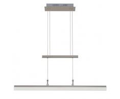 Trango® Design Suspension LED, esstischleuchte Hauteur réglable - Look acier inoxydable Moderne Edelstahl-Look-TG2014-012A