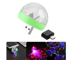 TiooDre USB Mini lumières de champignon, Lampe à LED effet de scène de balle magique RVB, partie tournant la lumière de boule de cristal,Lumières dambiance de champignon USB mini pour Disco(3PCS)