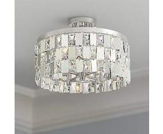 Saint Mossi 4 Lumières Moderne K9 Cristal Goutte De Pluie Plafonnier Montage Semi-Encastré Plafonnier Lustre Finition Chrome