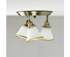 Plafonnier élégant en verre bronze 4xE14 orientable Art Nouveau plafonnier séjour salle de bains chambre à coucher