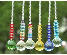 Yier 30mm Lustre Crystal Prisms Window Rainbow Maker Suncatcher Paquet de 6
