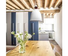 Relaxdays 10019106_49 Suspension GLOCCA Ampoule H x l x P 134 x 24 x 24 cm Hauteur réglable métal et Bois plafonnier luminaire Suspendre décoration Lampe intérieure, Blanc