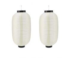 Amosfun 2pcs lanterne de soie japonaise traditionnelle pliable bricolage sushi décoration en plein air lampe suspendue de fête (riz blanc)