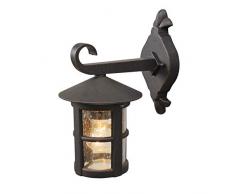 MW-Light 806020101 Applique Lanterne Extérieure Style Antique en Métal Noir Abat-jour en Verre pour Jardin Terrasse IP44 1x60W E27