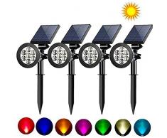 Qinlee. Projecteur Solaire à 7 LED Lampe Solaire Exterieure Jardin au Sol Lampe Jardin sans Fil Lumières de Jardin Solaires pour Patio, Pelouse, Yard, Installation Facile sans Fils