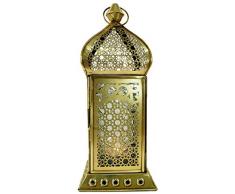 Guru-Shop Lanterne Orientale en Laiton/verre au Design Marocain, Lampe à Vent, Incolore, Couleur : Incolore, 25x10x10 cm, Lanternes Orientales