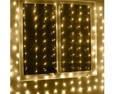 GEEDIAR?3Mx3M Rideau Lumineux 300 LED fen¨ºtre rideaux Icicle Lumi¨¨res cordes F¨¦e de noce Lumi¨¨re jardin D¨¦corations (Blanc chaude)