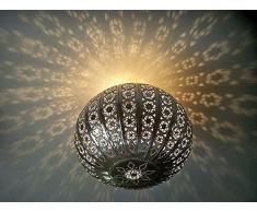 lustre plafonnier Marocain couleur argenté lampe de plafond lanterne Marocaine applique diamètre 40 cm