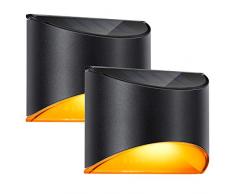 Lampe Solaire Extérieur Puissante Métal Plastique lumière solaire Applique Avec Etanche Led Lampadaire Eclairage de Sécurité Sans Fil Luminaire Pour Jardin Porche Maison Garage Mur Escalier Patio