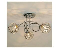 KOSILUM - Plafonnier design 3 boules Aphyse - Lumière Blanc Chaud Eclairage Salon Chambre Cuisine Couloir - 3 x 25W - - G9 - IP20