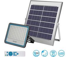 Projecteur Solaire Exterieur LED 100W, Lumière dinondation Solaire avec Télécommande Spot Lampe Solaire Exterieur 176 LED Étanche IP67