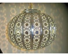 lustre plafonnier Marocain couleur argenté lampe de plafond lanterne Marocaine applique diamètre 40 cm FR2