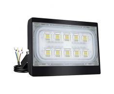 CHICLUX Lampe extérieure de sécurité IP66 imperméable, Projecteur Blanc Chaud 50W 3000K, Projecteur LED à 4500 Lumens pour Véranda, Garage, Couloirs et Jardins