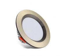 Bronze rond brossé Downlight Encastré Plafonnier Luminaire Trou 75mm Pas de scintillement Économie dénergie Spot à LED Allume le blanc chaud 3000K Affichage des images Lampe dappoint Appliques mural