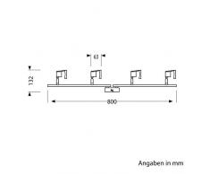 Plafonnier "LEONIS", spots, GU10, deux pièces, luminaire de parlat pour quatre ampoules spot