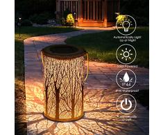 Tencoz Lanterne Solaire Exterieur, Lanterne Solaire Jardin pour Atmosphère Décorative Solaire extérieur Lampe Étanche IP44 LED Lanterne Solaire pour Partie, Passerelle, Cour-12.5 * 12.5 * 20cm
