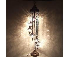 Superbe 7 Balle Beau Turkish Marocain Style Tiffany Ottomane Sol Lampe - 7B Ottomane Flr _17cm