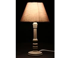 Lampe pied en bois vieilli - Taupe