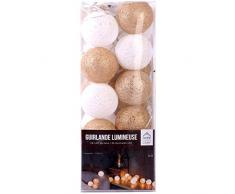 Promobo - Guirlande Boule Lumineuse 20 LED Blanc Doré Déco 3,45 M