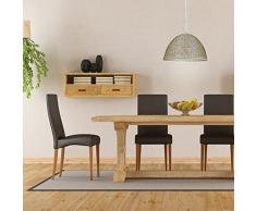 Relaxdays Luminaire suspension hauteur réglable herbe de mer zostère luminaire de plafond abat-jour en forme de cloche douille E27 60 W HxlxP petite taille 120 x 40 x 40 cm matériel naturel, marron
