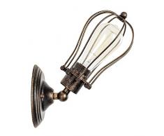Applique Industrielle Applique Murale Interieur Cage Lampe Suspension vintage Luminaire pour Maison de Champagne Café Loft Cuisine Salon et chambre d'hôtel (Métal, bronze, ampoules non comprises)