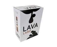FISURA LT0321 Lampe à lave Dorée 40cm Liquide Magma Noir Transparent. Métal et cristal