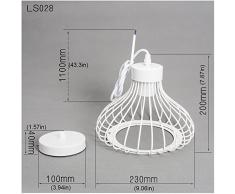 E27 Industriel Vintage Métal Suspensions Cage Blanc Retro Plafonnier Luminaire Vintage Plafond Plafonnier Lumiere Lampe Antique Suspensions Luminaire Cage Pendentif Lumiere Cage