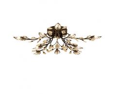 Direction Générale De La Crystal Lustre,métal 100% Crystal Feuilles Plafonnier Luminaire Encastrable Moderne élégante Lumière Pendante Loft Antique Accrocher La Lumière-c-noir 10-lumière