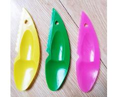 Trancheuse à fruits pour ustensiles de cuisine, éplucheur, coupe, cuillère à pamplemousse et melon Couleur aléatoire. Lot de 6 pièces.