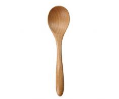 Cuillère en bois pour servir la soupe, le sucre ou le riz - ovale - 18,5 cm de long