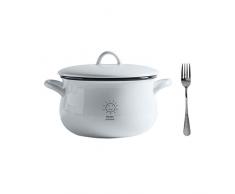 KSWD Bol à Soupe avec poignée Bol à Nouilles Soupière Tasse à Soupe Couvercle Fourchette Céramique Vitré Porcelaine Blanc