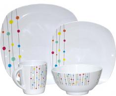 Vaisselle de camping en mélamine, Design Color Point, Anzahl 6 Pers / 24-teilig